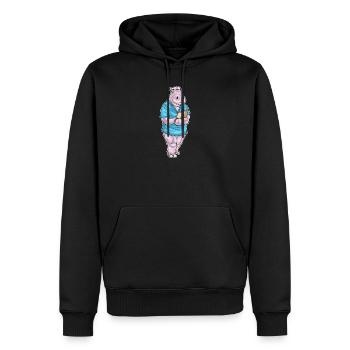 Nilpferd Krankenschwester - Männer Premium Bio Hoodie - Schwarz - Vorne - Nico (187cm)