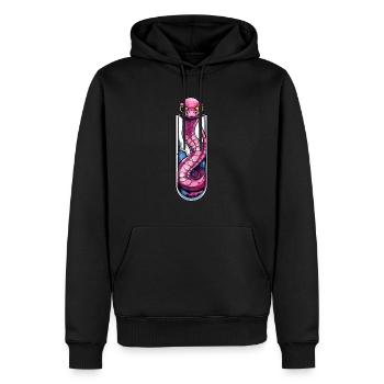 Dessin de tatouage de serpent - Sweat à capuche Premium bio Homme - noir - Devant - Nico (187cm)