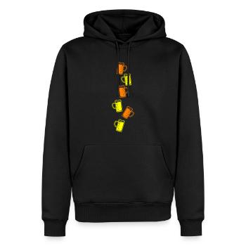 Icône de bière chope de bière - Sweat à capuche Premium bio Homme - noir - Devant - Nico (187cm)
