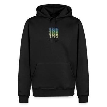 Original Gradient Ringe von 1995 - Männer Premium Bio Hoodie - Schwarz - Vorne - Nico (187cm)