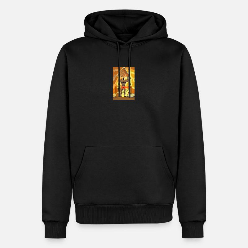 Bodybuilder pose - Männer Premium Bio Hoodie - Schwarz