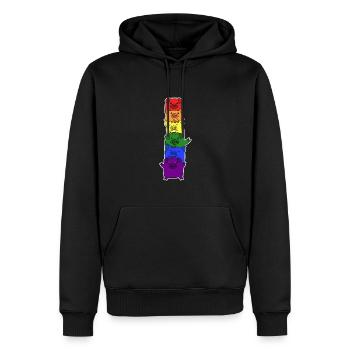 Conception de porc de drapeau LGBT + pour les personnes LGBT + - Sweat à capuche Premium bio Homme - noir - Devant - Nico (187cm)