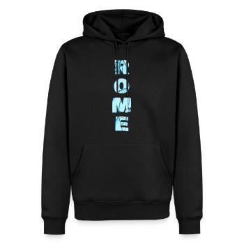 Rom Rome Italien Stadt Schrift Skyline Heimat - Männer Premium Bio Hoodie - Schwarz - Vorne - Nico (187cm)