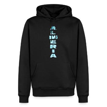 Almeria Espagne City Font Skyline Accueil - Sweat à capuche Premium bio Homme - noir - Devant - Nico (187cm)