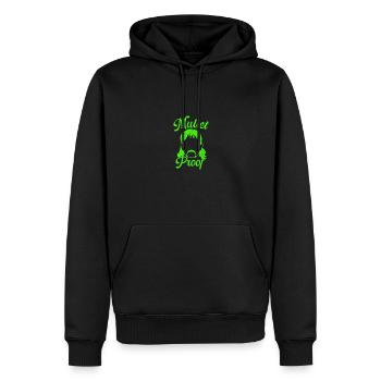 Jeu de mots de mulet rétro à l’épreuve du mulet - Sweat à capuche Premium bio Homme - noir - Devant - Nico (187cm)
