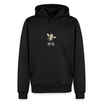 Beige Bee Joyful Biene Be Joyful - Männer Premium Bio Hoodie - Schwarz - Vorne - Nico (187cm)