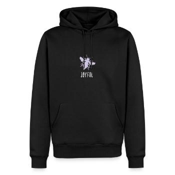 Lila Pastell Bee Joyful Biene Be Joyful - Männer Premium Bio Hoodie - Schwarz - Vorne - Nico (187cm)