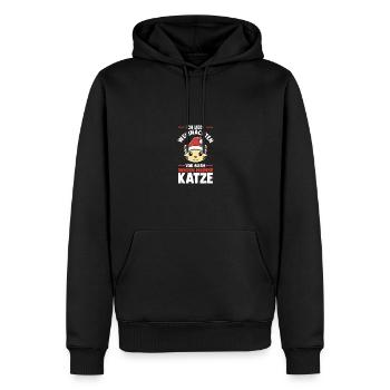 Père Noël Fête de Noël Noël Chats - Sweat à capuche Premium bio Homme - noir - Devant - Nico (187cm)