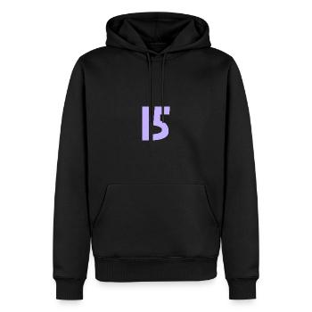 15. 15 ANS. 15e ANNIVERSAIRE. ANNIVERSAIRE 15 ANS. - Sweat à capuche Premium bio Homme - noir - Devant - Nico (187cm)