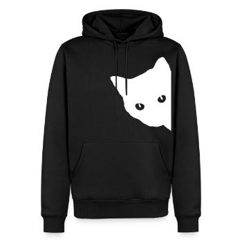 Katze Gesicht Weiß - Männer Premium Bio Hoodie - Schwarz - Vorne - Nico (187cm)