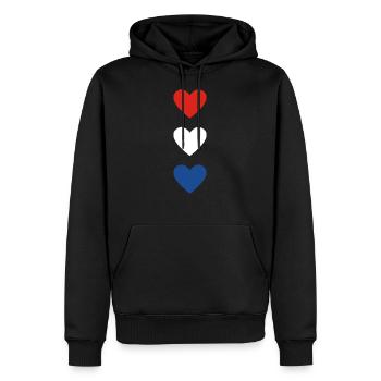 Amour Pays-Bas Hollande - Sweat à capuche Premium bio Homme - noir - Devant - Nico (187cm)