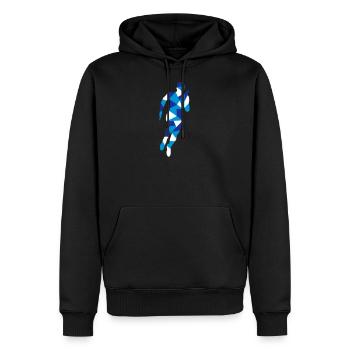 Laufen, Läufer - Männer Premium Bio Hoodie - Schwarz - Vorne - Nico (187cm)