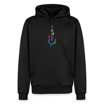 Graffiti Gitarre - Männer Premium Bio Hoodie - Schwarz - Vorne - Nico (187cm)