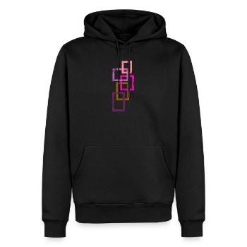 Geometrie Minimal Muster - Farben Ornament Design - Männer Premium Bio Hoodie - Schwarz - Vorne - Nico (187cm)