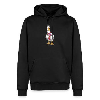 Œuf de Pâques de canard - Sweat à capuche Premium bio Homme - noir - Devant - Nico (187cm)