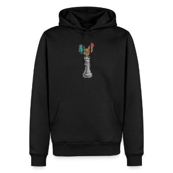 Rooster Chess Piece Tower Chess - Men’s Premium Organic Hoodie - black - Front - Nico (187cm)
