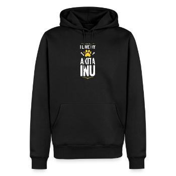 I Love My Akita Inu Shirt - Männer Premium Bio Hoodie - Schwarz - Vorne - Nico (187cm)