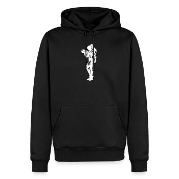 Bodybuilder Woman Fitness - Sweat à capuche Premium bio Homme - noir - Devant - Nico (187cm)