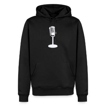 Microphone - Men’s Premium Organic Hoodie - black - Front - Nico (187cm)