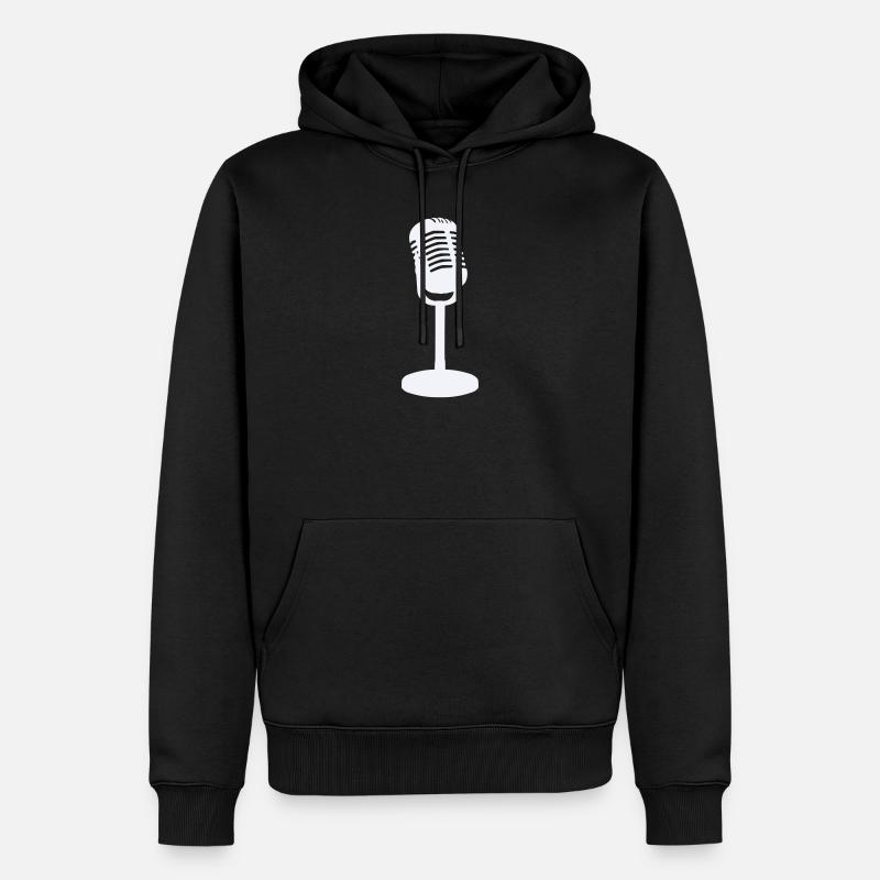 Mikrofon - Männer Premium Bio Hoodie - Schwarz