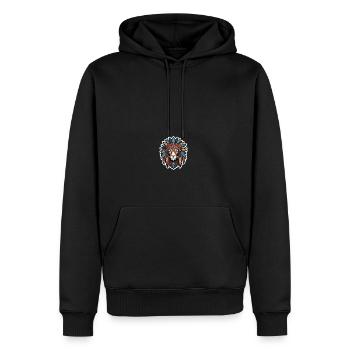 Chef Tigre - Sweat à capuche Premium bio Homme - noir - Devant - Nico (187cm)