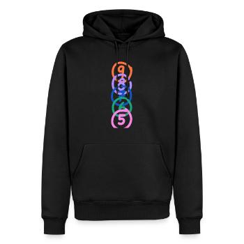 sidback unltd. - from 9 to 5 - Männer Premium Bio Hoodie - Schwarz - Vorne - Nico (187cm)
