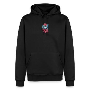 Kleine Monster: Punk-Affe mit Zwinkern - Männer Premium Bio Hoodie - Schwarz - Vorne - Nico (187cm)