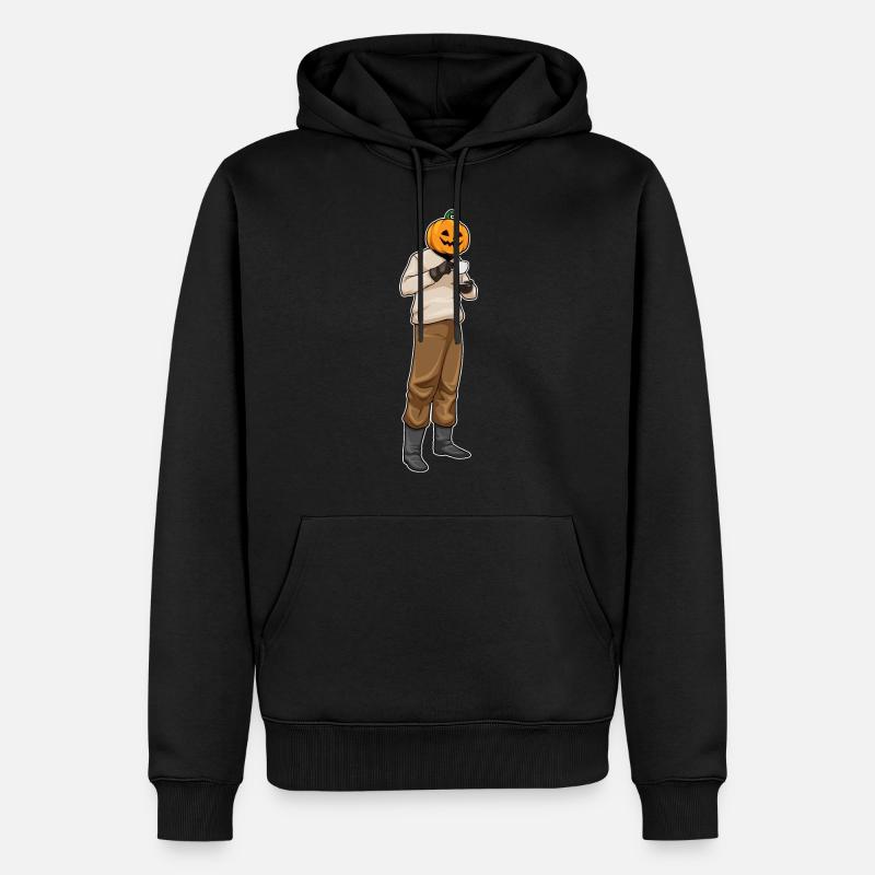 Jack O Lantern Halloween Kaffee - Männer Premium Bio Hoodie - Schwarz