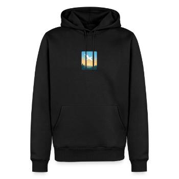 Freebird forest - Männer Premium Bio Hoodie - Schwarz - Vorne - Nico (187cm)