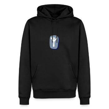 Algiz Rune - Men’s Premium Organic Hoodie - black - Front - Nico (187cm)