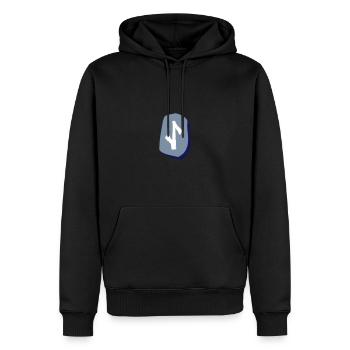 Iwaz Rune - Men’s Premium Organic Hoodie - black - Front - Nico (187cm)