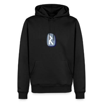 Raido Rune - Men’s Premium Organic Hoodie - black - Front - Nico (187cm)