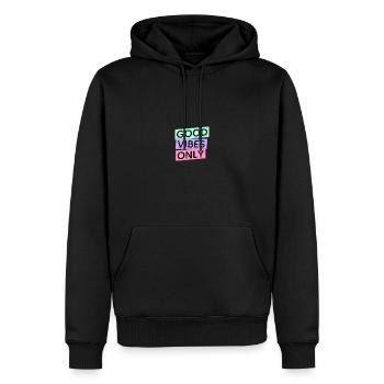 Bonnes vibrations seulement - Sweat à capuche Premium bio Homme - noir - Devant - Nico (187cm)