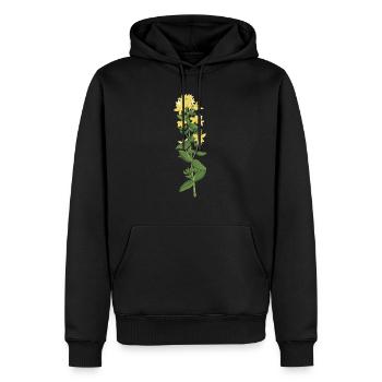 Millepertuis jaune - Sweat à capuche Premium bio Homme - noir - Devant - Nico (187cm)