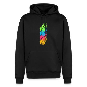 Fire neon - Men’s Premium Organic Hoodie - black - Front - Nico (187cm)