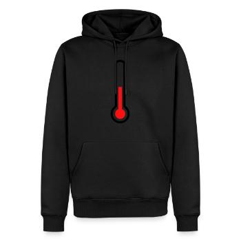 Thermomètre - température - Sweat à capuche Premium bio Homme - noir - Devant - Nico (187cm)