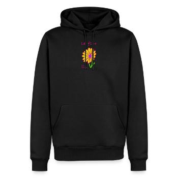 Die Blume auf Spanisch - Männer Premium Bio Hoodie - Schwarz - Vorne - Nico (187cm)