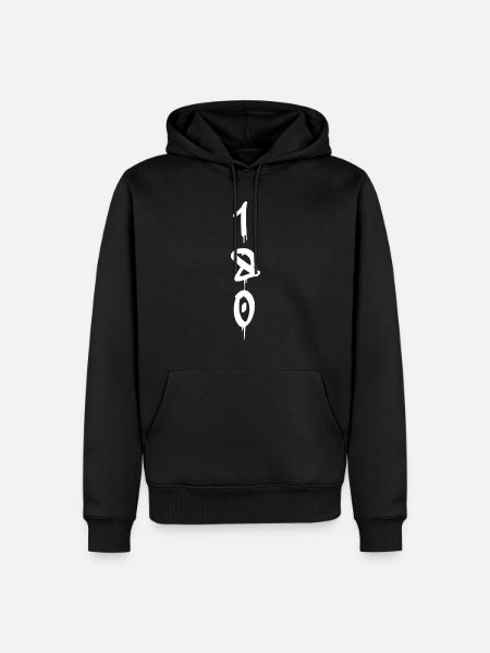180 - Sweat à capuche Premium bio Homme - noir