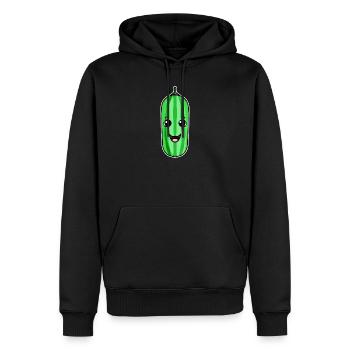 Motif de concombre - Sweat à capuche Premium bio Homme - noir - Devant - Nico (187cm)