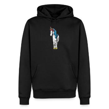 Einhorn Haarschleife - Männer Premium Bio Hoodie - Schwarz - Vorne - Nico (187cm)