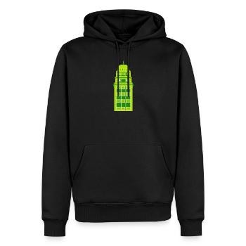 Horloge Tour Verte Rétro - Sweat à capuche Premium bio Homme - noir - Devant - Nico (187cm)