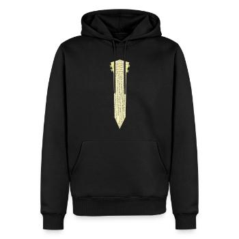 CRAVATE EN ORIGAMI - Sweat à capuche Premium bio Homme - noir - Devant - Nico (187cm)