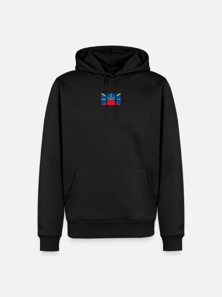 974 Ker Kreol - Drapeau MAHAVELI - Sweat à capuche Premium bio Homme - noir
