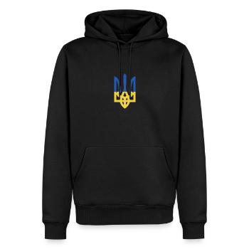 Ukraine - Men’s Premium Organic Hoodie - black - Front - Nico (187cm)