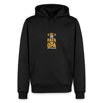 Ich Habe Zwei Titel Papa Und Opa - Männer Premium Bio Hoodie - Schwarz - Vorne - Nico (187cm)