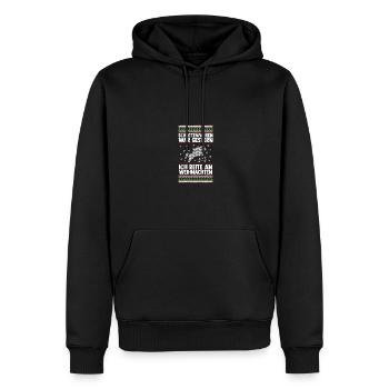Weihnachtsmann Weihnachten Reiten Reiterin Pferde - Männer Premium Bio Hoodie - Schwarz - Vorne - Nico (187cm)