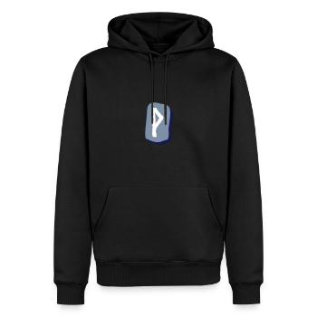 Wunjo Rune - Men’s Premium Organic Hoodie - black - Front - Nico (187cm)