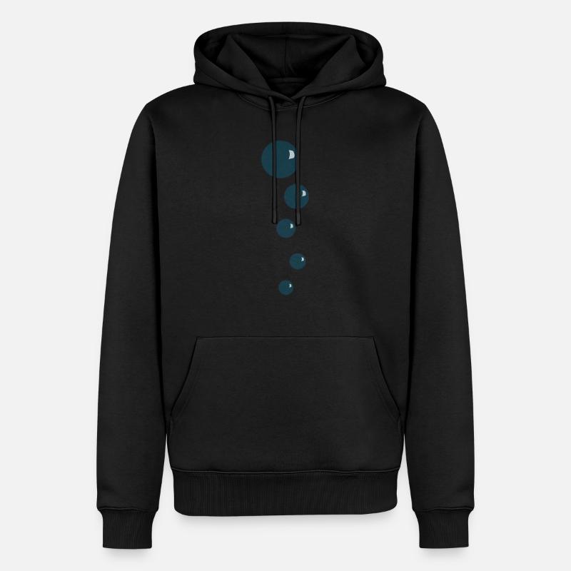 Bubbles Wasserperlen - Männer Premium Bio Hoodie - Schwarz