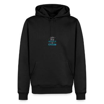 Oncologue Infirmière en oncologie - Sweat à capuche Premium bio Homme - noir - Devant - Nico (187cm)