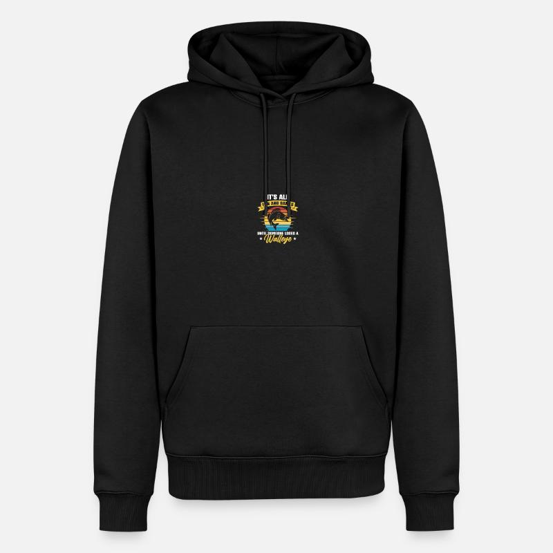 Walleye Hunter Walleye Fischen - Männer Premium Bio Hoodie - Schwarz